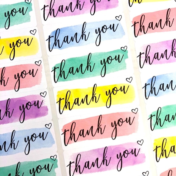Avery Other - Thank You Labels stickers watercolor 90 total